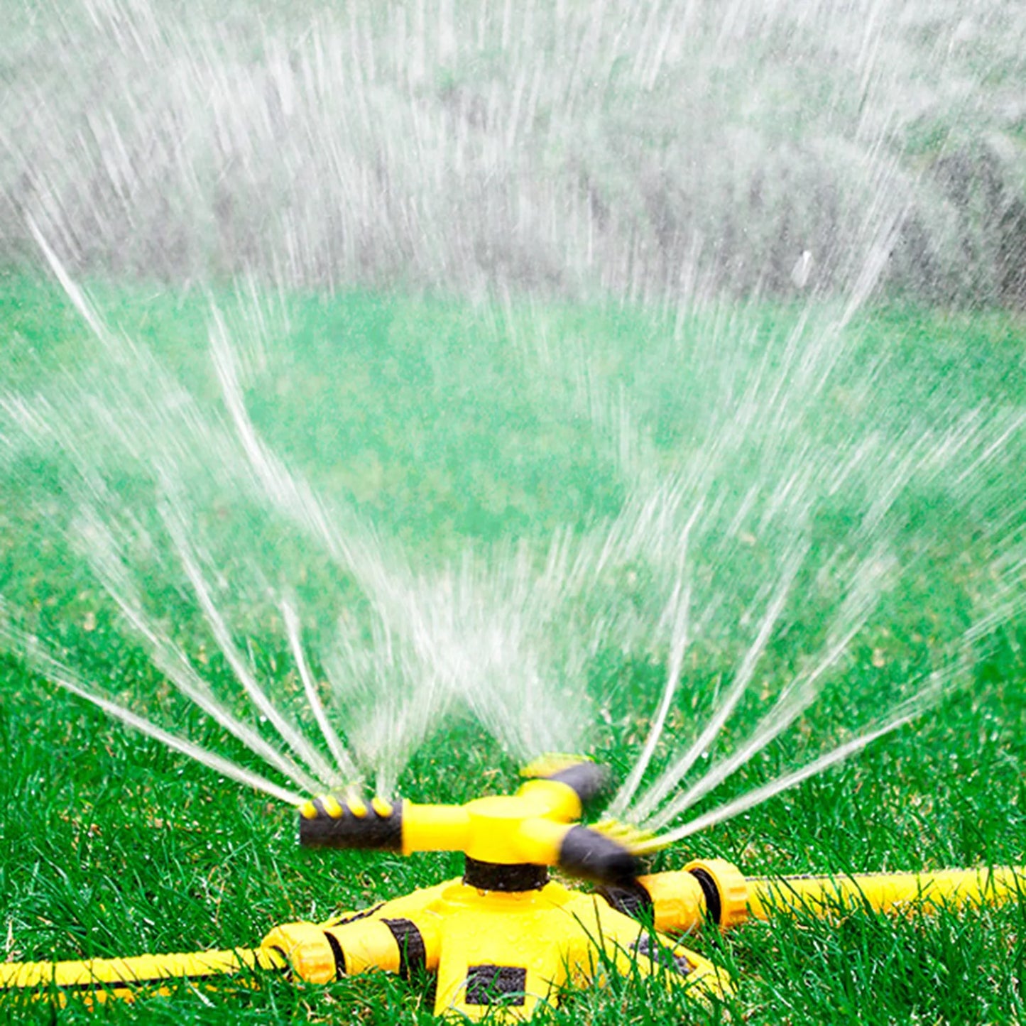 Garden Lawn Sprinkler 360 Degree Automatic Rotating Sprinkler Nozzle Nursery Irrigation Rotating Trigeminal Sprinkler Tandem