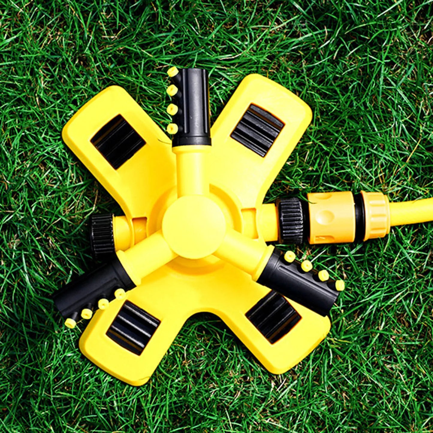 Garden Lawn Sprinkler 360 Degree Automatic Rotating Sprinkler Nozzle Nursery Irrigation Rotating Trigeminal Sprinkler Tandem