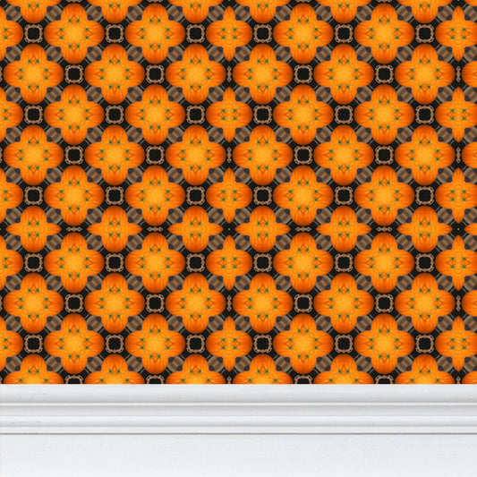 Orange print Wall paper