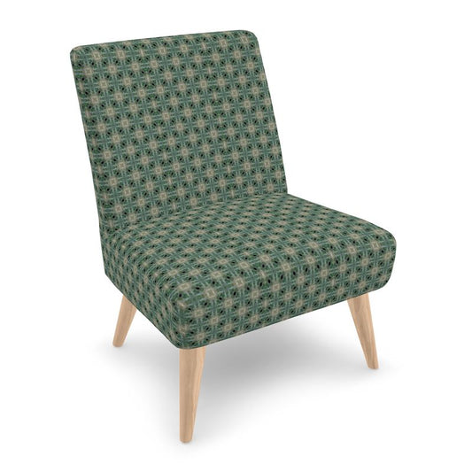 Turquoise Fabric  patterned Occasional Chair