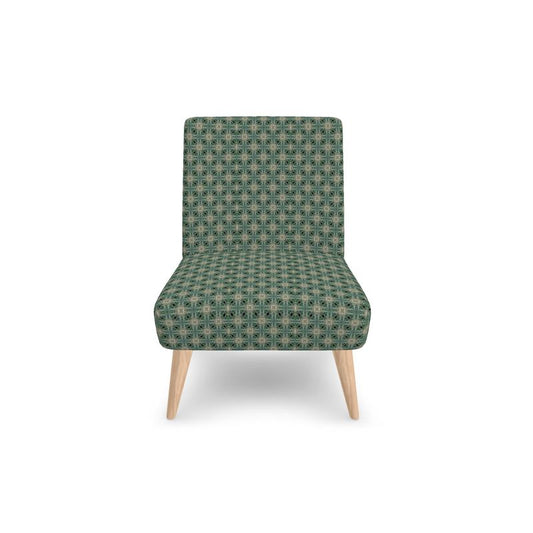Turquoise Fabric  patterned Occasional Chair