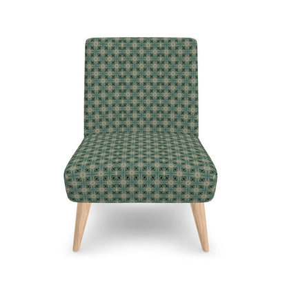 Turquoise Fabric  patterned Occasional Chair