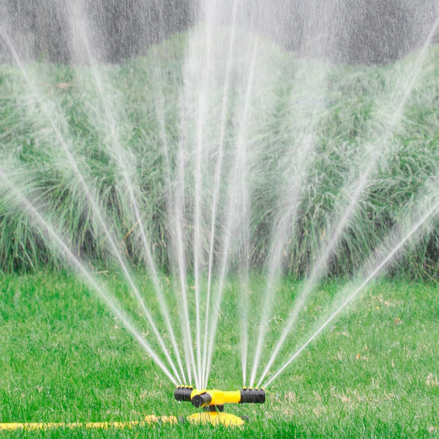 Garden Lawn Sprinkler 360 Degree Automatic Rotating Sprinkler Nozzle Nursery Irrigation Rotating Trigeminal Sprinkler Tandem
