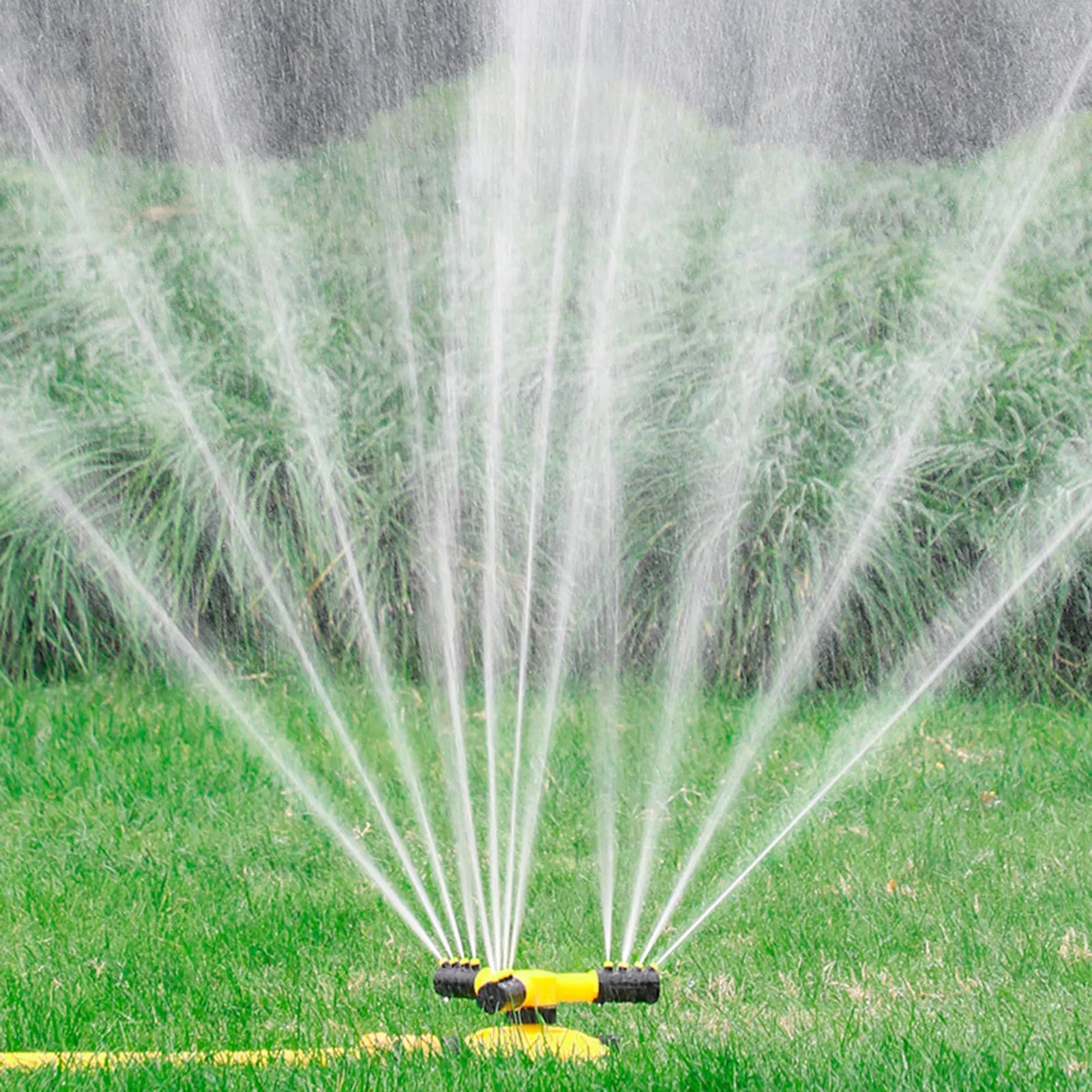 Garden Lawn Sprinkler 360 Degree Automatic Rotating Sprinkler Nozzle Nursery Irrigation Rotating Trigeminal Sprinkler Tandem