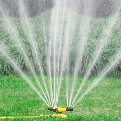 Garden Lawn Sprinkler 360 Degree Automatic Rotating Sprinkler Nozzle Nursery Irrigation Rotating Trigeminal Sprinkler Tandem