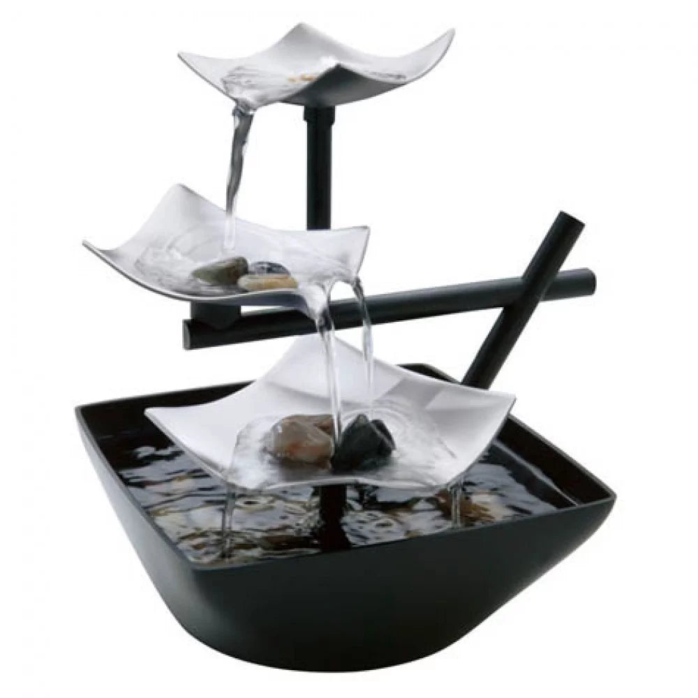 Envirascape Silver Springs Indoor Water Fountain, with Natural River Rocks, Soothing Nature Sounds, Zen Relaxation